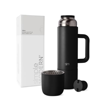 Simple Modern 36oz Insulated Hot Beverage Bottle with 2 Mugs | Travel Coffee Thermos for Hot Drinks ...