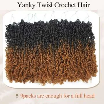 Haftaluv Yanky Twist Crochet Hair 12 Inch 9 Packs Pre Looped Mini Twist Yankee Twist Micro Yaki Twist Synthetic Curly Crochet Hair Extensions For Black Women (12 Inch T30)