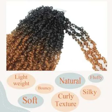 Haftaluv Yanky Twist Crochet Hair 12 Inch 9 Packs Pre Looped Mini Twist Yankee Twist Micro Yaki Twist Synthetic Curly Crochet Hair Extensions For Black Women (12 Inch T30)