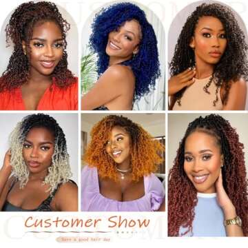 Haftaluv Yanky Twist Crochet Hair 12 Inch 9 Packs Pre Looped Mini Twist Yankee Twist Micro Yaki Twist Synthetic Curly Crochet Hair Extensions For Black Women (12 Inch T30)