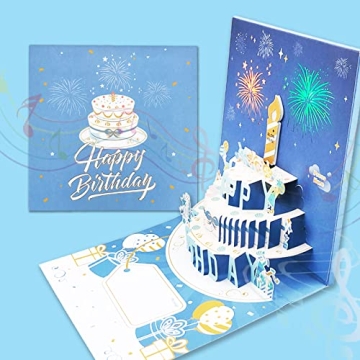 Enchanting 3D Musical Birthday Card with Lights and Fireworks