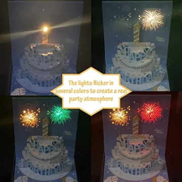 Enchanting 3D Musical Birthday Card with Lights and Fireworks