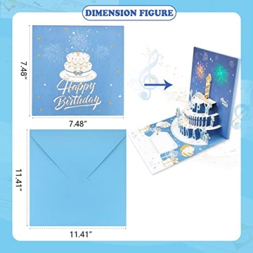 Enchanting 3D Musical Birthday Card with Lights and Fireworks