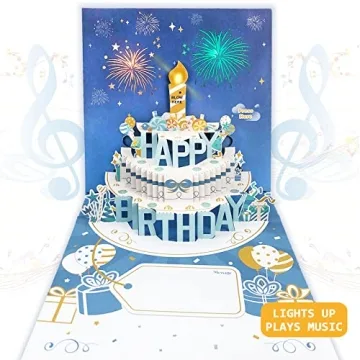 Enchanting 3D Musical Birthday Card with Lights and Fireworks