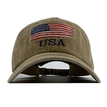 Washed American Flag Baseball Cap Retro Adjustable Sun Dad Gift Hats for Men Women Fashion Trucker C...