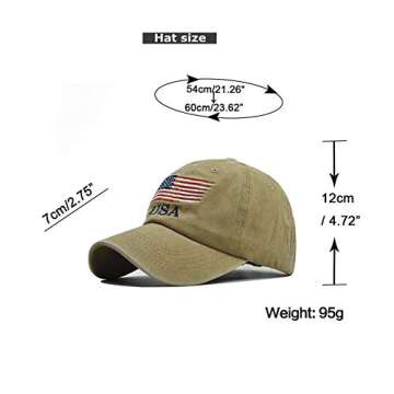 Retro Washed American Flag Baseball Cap for All