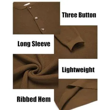 Stylish COOFANDY Men's Quarter Button Sweater | Lightweight Comfort