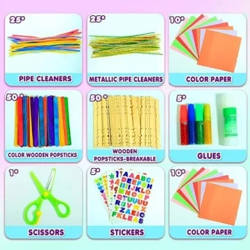 Arts Craft Supplies for Kids - 1000+ DIY Kit for Children