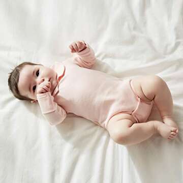 pureborn 2-Pack Baby Girls Bodysuit Long Sleeve Peter-pan Collar Romper Soft Cotton One-Piece White ...