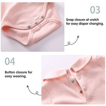 Pureborn Baby Girls Cotton Bodysuit - Stylish & Soft