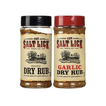 The Salt Lick Authentic Texas BBQ Dry Rub Combo (Original + Garlic) 12 Oz | Pack of 2