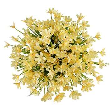 URSTOUD 6 Bundles Artificial Daffodils Flowers - UV Resistant Flowers for Home