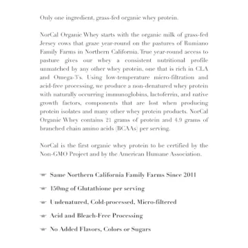 NorCal Organic Whey Protein - Pure, Grass-Fed Nutrition