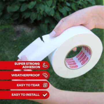 XFasten Super Strong Duct Tape, White, 2" x 50 Yards Waterproof Duct Tape for Outdoor, Indoor, School and Industrial Use
