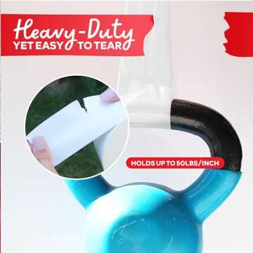 XFasten Super Strong Duct Tape, White, 2" x 50 Yards Waterproof Duct Tape for Outdoor, Indoor, School and Industrial Use