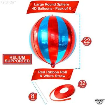 Big Red and Blue Carnival Balloons for Parties