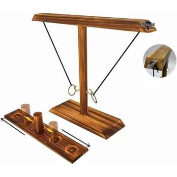 YWMSGM Ring Toss Games for Adults, Patio Decor, Yard Games, Outdoor Indoor Games, Wooden Hook and Ri...
