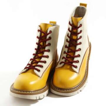 VSUDO 79 Inches Round Deep Red Boot Laces, 5/32" Diameter Deep Red Shoe Laces for Boots, Work Boot L...