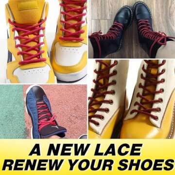 VSUDO 79 Inches Round Deep Red Boot Laces, 5/32" Diameter Deep Red Shoe Laces for Boots, Work Boot Laces Heavy Duty, Hiking Boot Shoelaces for Men or Women (2Pairs-Deep Red-200CM)