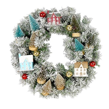 Fraser Hill Farm 24-in. Snowy Christmas Wreath for Your Home