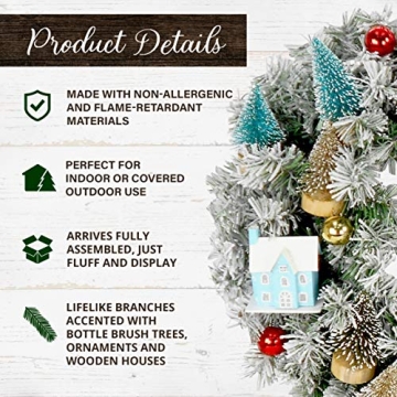 Fraser Hill Farm 24-in. Snowy Christmas Wreath for Your Home