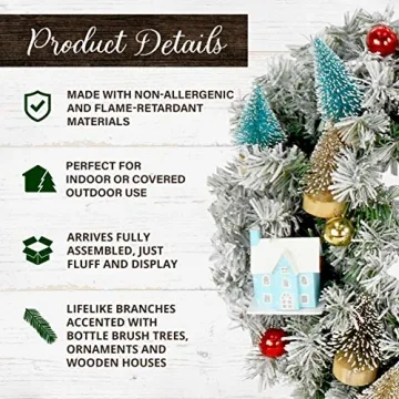 Fraser Hill Farm 24-in. Snowy Christmas Wreath for Your Home