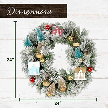 Fraser Hill Farm 24-in. Snowy Christmas Wreath for Your Home