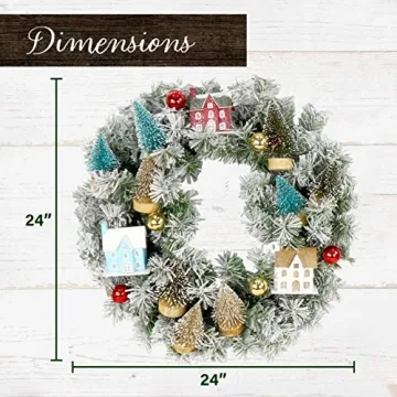 Fraser Hill Farm 24-in. Snowy Christmas Wreath for Your Home
