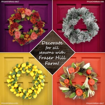 Fraser Hill Farm 24-in. Snowy Christmas Wreath for Your Home