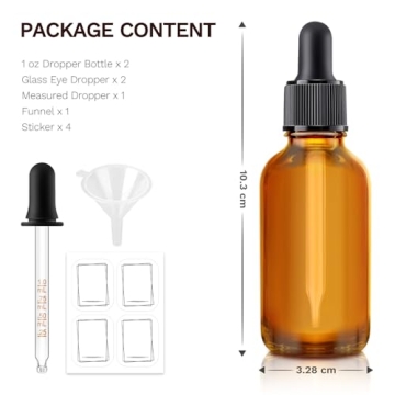 Bumobum 30ml Amber Glass Dropper Bottles with Labels