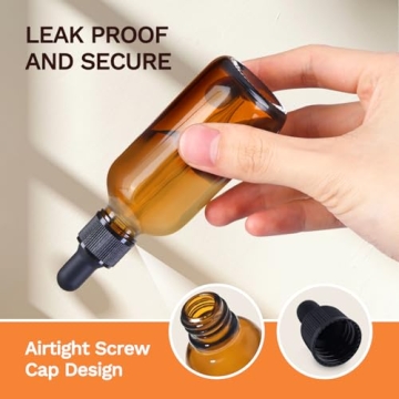 Bumobum 30ml Amber Glass Dropper Bottles with Labels