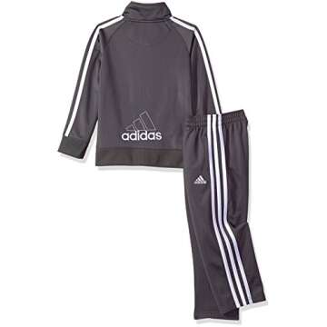 adidas Boys' Little Tricot Jacket & Pant Clothing Set, Grey Five, 6