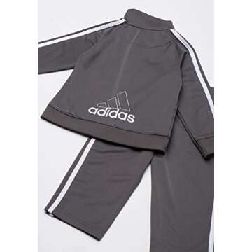 adidas Boys' Little Tricot Jacket & Pant Clothing Set, Grey Five, 6