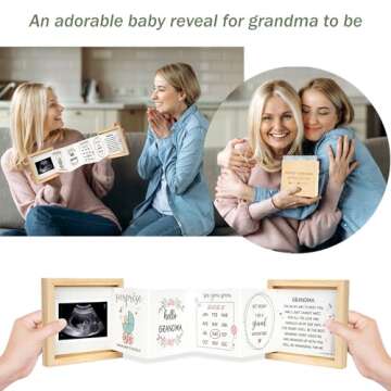Blinking Stars Pregnancy Announcement for New Grandma First Time Gift, Promoted To Grandma Baby Announcement Gifts, Pregnancy Reveal Ideas- Baby Ultrasound Photo Keepsake Wooden Box