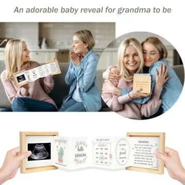 Blinking Stars Pregnancy Announcement for New Grandma First Time Gift, Promoted To Grandma Baby Announcement Gifts, Pregnancy Reveal Ideas- Baby Ultrasound Photo Keepsake Wooden Box