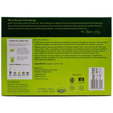Bigelow Premium 100-Percent Organic Green Tea 150-Count Box, Individually Wrapped