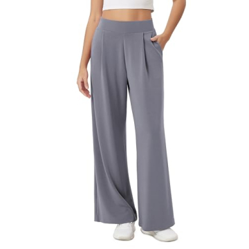 ODODOS Modal Soft Wide Leg Pants for Women High Waist Casual Relaxed Pants with Pockets, 29" Inseam,...