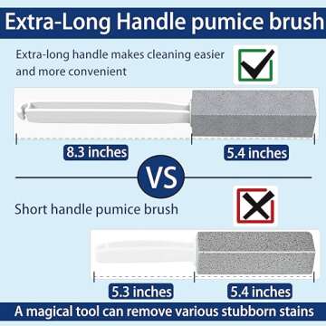 [2 Pack] Pumice Stone for Toilet Cleaning, Pumice Cleaning Stone Toilet Bowl with Extra Long Handle ...