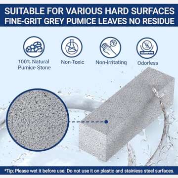 [2 Pack] Pumice Stone for Toilet Cleaning, Pumice Cleaning Stone Toilet Bowl with Extra Long Handle for Removing Toilet Bowl Ring, Pool, Bathroom,Toilet Brush