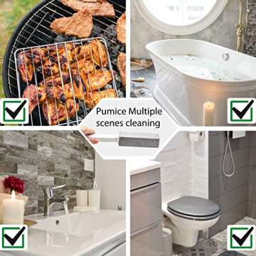 [2 Pack] Pumice Stone for Toilet Cleaning, Pumice Cleaning Stone Toilet Bowl with Extra Long Handle for Removing Toilet Bowl Ring, Pool, Bathroom,Toilet Brush