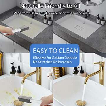 [2 Pack] Pumice Stone for Toilet Cleaning, Pumice Cleaning Stone Toilet Bowl with Extra Long Handle for Removing Toilet Bowl Ring, Pool, Bathroom,Toilet Brush