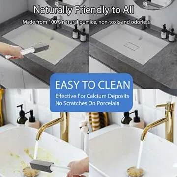 [2 Pack] Pumice Stone for Toilet Cleaning, Pumice Cleaning Stone Toilet Bowl with Extra Long Handle for Removing Toilet Bowl Ring, Pool, Bathroom,Toilet Brush