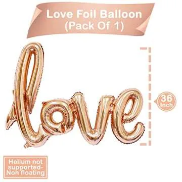 KatchOn, Rose Gold Love Balloon Letters - 36 Inch, Pack of 13 | Valentines Day Balloons | Love Balloons | Valentines Balloons | Valentine Decorations