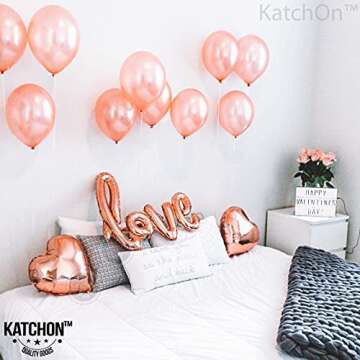 KatchOn, Rose Gold Love Balloon Letters - 36 Inch, Pack of 13 | Valentines Day Balloons | Love Balloons | Valentines Balloons | Valentine Decorations