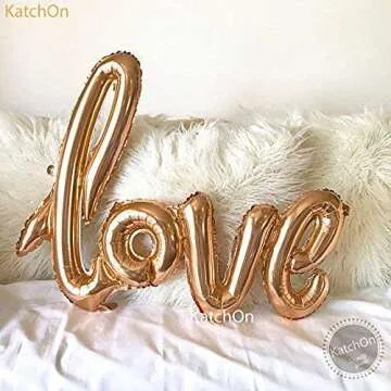 KatchOn, Rose Gold Love Balloon Letters - 36 Inch, Pack of 13 | Valentines Day Balloons | Love Balloons | Valentines Balloons | Valentine Decorations