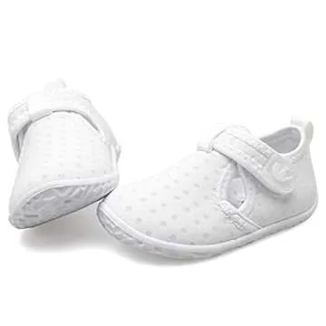 JIASUQI Summer Casual Skin Water Shoes Socks for Baby Swim Surf Aerobics White Hook 12-18 Months