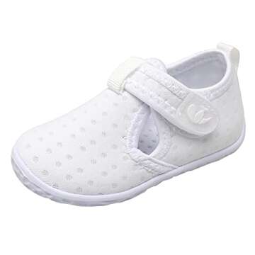 JIASUQI Summer Casual Skin Water Shoes Socks for Baby Swim Surf Aerobics White Hook 12-18 Months