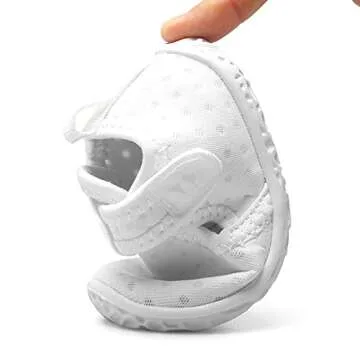 JIASUQI Summer Casual Skin Water Shoes Socks for Baby Swim Surf Aerobics White Hook 12-18 Months