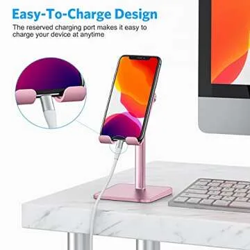 OMOTON Adjustable Cell Phone Stand for All Phones in Rose Gold