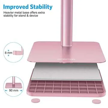 OMOTON Adjustable Cell Phone Stand for All Phones in Rose Gold